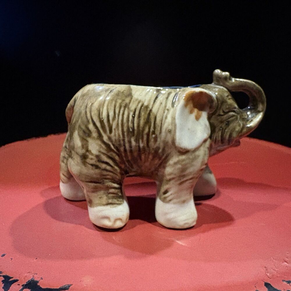 Vintage Elephant Planter Ceramic Miniature Elephant Flower Pot Japan Figurine